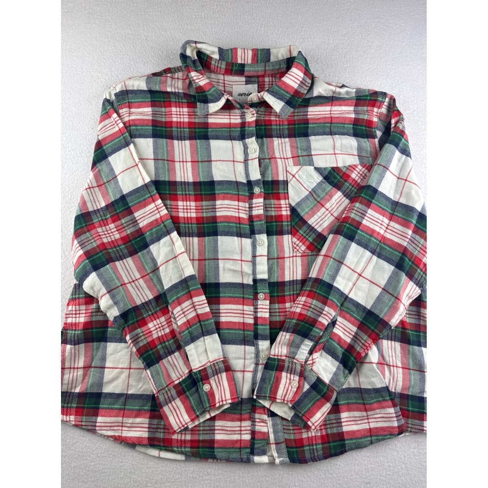 Aerie Plaid Flannel Shirt‎ Long Sleeve Button Up Pajama Sleepwear Women's XL